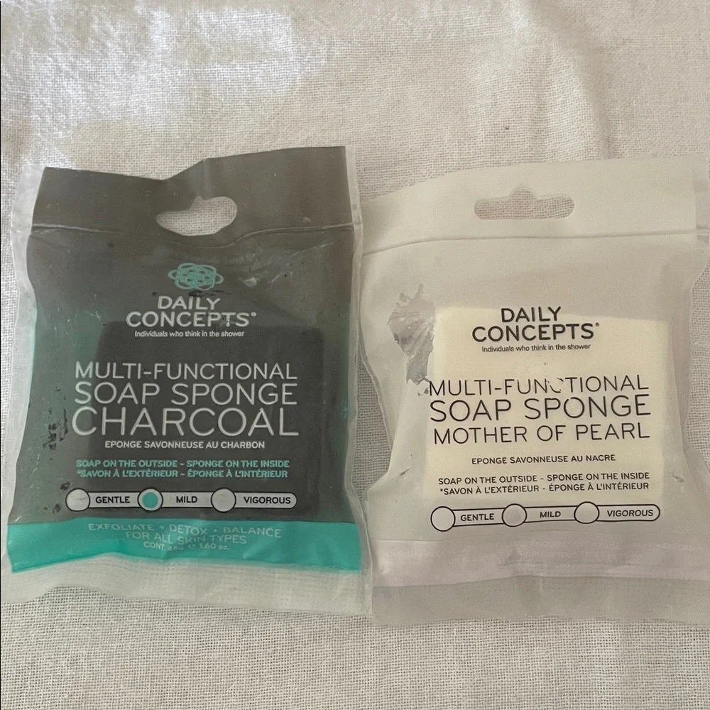 Daily Concepts Multi-Functional Soap Sponge Charcoal and Mother of Pearl
